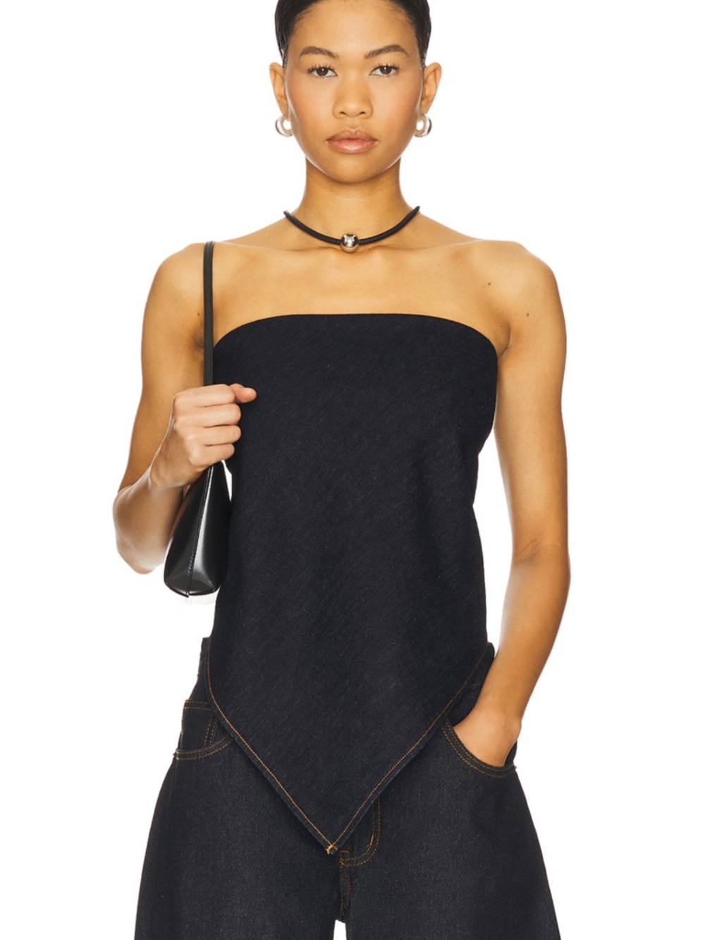 Lioness indigo denim bandana top